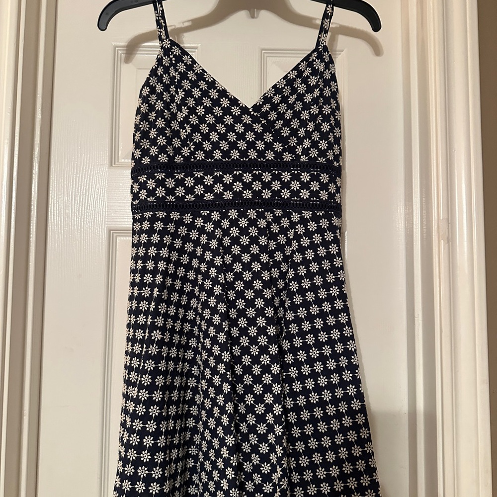 Boutique Navy and White Floral Spring Dress